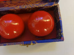 VTG Chinese Baoding Chime Balls Each Featuring A Dragon Outlined In Gold w/ Box | eBay