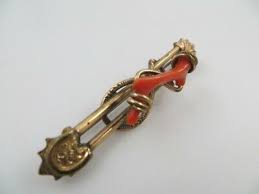 Antique Victorian Bar Brooch With Coral | eBay