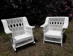 Antique Wicker Chair and Rocker Circa 1920's High Style Bar Harbor Large - Etsy