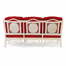 Malibu Handmade 3-Seater Sofa Natural Rattan Wicker Cream ...