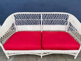 Bar Harbor Wicker Sofa For Sale at 1stDibs