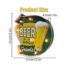 Bar Light Up Signs, Arikit Metal Wall Decorations, Retro Tin ...
