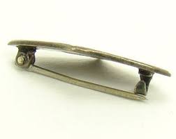 Sterling and Enamel Pin With Center Rose - Unusual Shape -1920's - Etsy