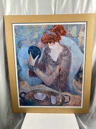 Barbara Wood Rosebud Lady with Mirror Portrait Art Signed | eBay