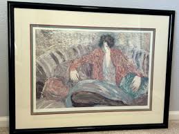 Barbara A Wood Lithograph Pillows 26"×34" Signed Framed ...