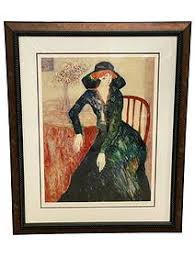 Barbara Wood Lady Rodney Serigraph Print 33"