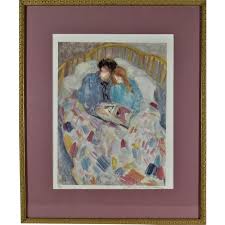 Barbara A. Wood, Couple Reading, Circa 1980 | Chairish