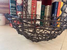 Vintage Folk Art Barb Wire Basket - Etsy