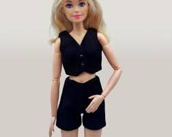 Black Top and Shorts, Doll Cloth Outfit Set for 11.5 Inches ...