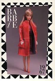 Barbie Collectible Fashion Trading Card " Fashion Shiner " Red Vinyl Coat 1967 | eBay