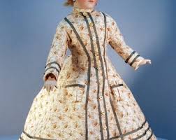 1870 MORNING WRAPPER ~ 12" French Fashion Doll Clothing Pattern, Trained Dress With Pleated Pockets - Etsy