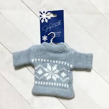 Jaclyn Smith Ugly Christmas Sweater Ornament Blue White ...
