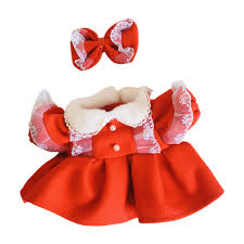 Jazzy Pearls s 38cm Fashion Plush Accessories Costumes Soft Outifits red and Bow|1 s with Hair Accessories : Amazon.in: Toys & Games