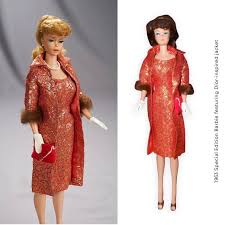 Christian Dior 1963 Red and Gold Brocade Fur Trim Opera Coat For Sale at 1stDibs