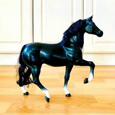 Toys | Vintage Black Plastic Horse With Lifelike Flowing Mane And Tail | Poshmark