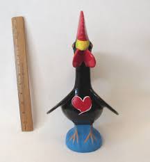VINTAGE 1960s 70s MOD CERAMIC ART CHICKEN MADE IN PORTUGAL 11 1/4 TALL HEARTS | eBay