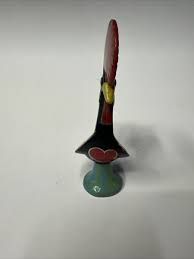 Colorful Hand Painted Rooster Figurine Metal Good Luck Portugal VTG Chicken | eBay