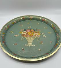 Vintage 1930s Bar Tray Serving Tray Floral And Gold Gilt | eBay