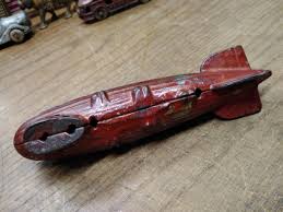 Vtg AC Williams Cast Iron Graf Zeppelin Coin Bank Original Red Paint Nice Patina | eBay