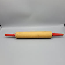 Vintage Maple Rolling Pin With Red Handles, Original Farm ...