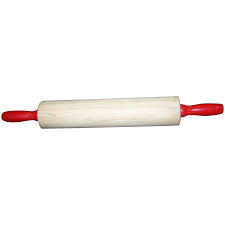 Baribo Maid Rolling Pin Red Handles Wooden Vintage ...