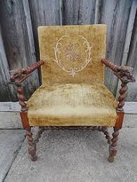 Figural Barley Twist Open Arm Chair