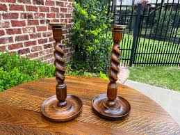 Antique Candle Holder Oak - Etsy