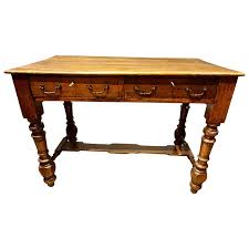 Dutch Colonial Teak Desk with Brass Hardware For Sale at ...