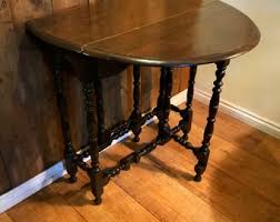 English Antique 19th C Bobbin Gate Leg, Drop Leaf Oak Table ...