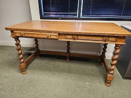 Antique Oak Library Table / Desk | eBay