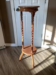 Vintage Traditional Turned Walnut Plant Stand Pedestal 40 Inches Tall | eBay