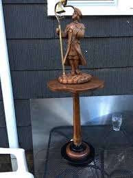 Vintage Custom Made Wood Table Hand Carved Wood lamp | eBay