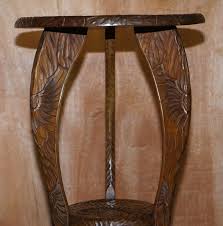 Antique 1905 Liberty London Japanese Carved Side End Lamp Wine Table Jardiniere at 1stDibs