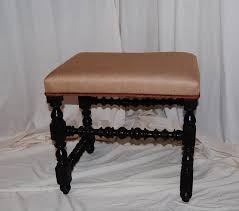 English William and Mary Period Upholstered Stool Turned Legs and Stretchers For Sale at 1stDibs