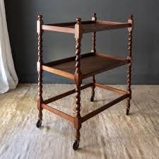 English Edwardian Barley Twist Tea Cart or Bar Cart ...