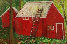 M.Federe - Red Barn Landscape For Sale at 1stDibs