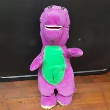 Vintage BARNEY purple dinosaur plush stuffed animal 15 ...