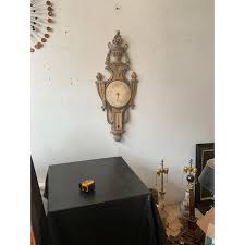 1880s French Carved Wood Barometer | Chairish