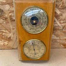 Antique Barometer & Thermometer Wood + Gold Metal Frame Vintage #B512 - Etsy