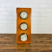 Vintage Sunbeam Brown Wood Weather Station Hanging Hygrometer Barometer Thermometer Nautical Decor Weather Decor - Etsy