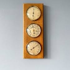 Vintage Wooden Barometer With Thermometer and Hydrometer, Vintage Weather Station, Wall Ornament - Etsy India
