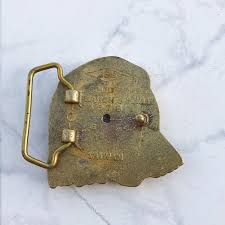 Vintage Men's Belt Buckle Eagle Face Solid Brass 1978 - Etsy