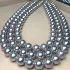 9.5-10.0 mm Japanese Silver Grey Akoya Cultured Pearl ...