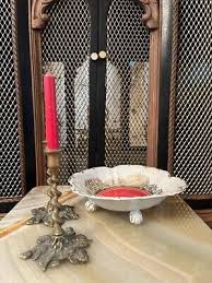 Vintage Red Gold Porcelain Decorative Plate Ornate Floral Baroque Scalloped Edge | eBay