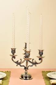 Silver Finish Victorian 5 Pillar Candle Stand by Manor House at Pernia's Pop Up Shop 2025