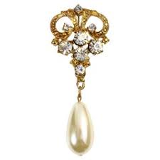 Vintage Christian Lacroix Dangling Gold Tone Pearl Brooch Circa 1990s For Sale at 1stDibs | christian lacroix brooch, dangling brooch