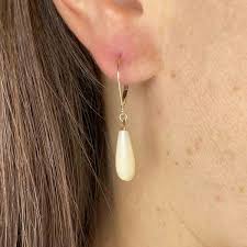 Vintage 14K Gold Mother of Pearl Drop Earrings – Boylerpf
