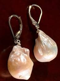 Natural Freshwater Baroque Pearl Flame Ball Earring in 925 Sterling Silver or 14k Gold Filled Leverback Earwire, Elegant Gift - Etsy