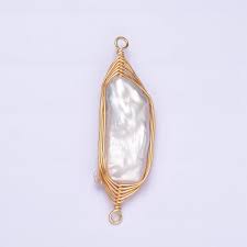 Gold Filled 41.5mm White Baroque Freshwater Pearl Wire ...