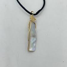 Wire Wrapped Necklace - White Pearly Shard – The Red Caboose